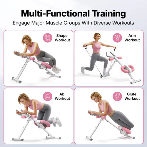 10-Level Resistance Ab Trainer | Foldable with LCD Monitor